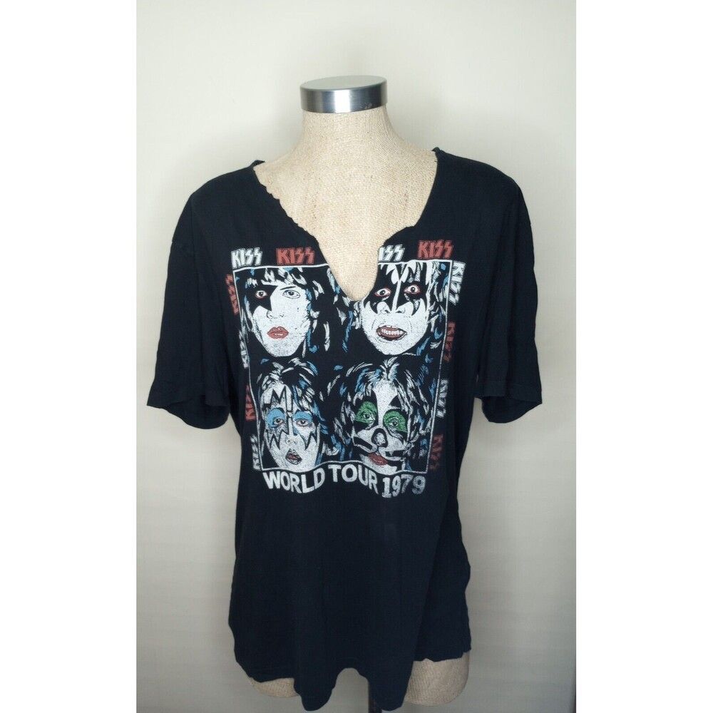 Kiss World Tour Crew 1979 Shirt Women's Medium Lucky Brand